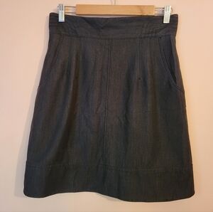 Sharagano Dark Blue High-Rise A-Line Skirt With Pockets, 21" Length, EUC, 8P